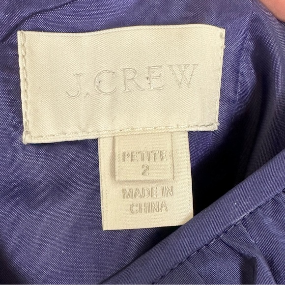 J. CREW Women’s 100% Silk Deep Navy Indigo Cocktail Dress Ruffle Detail, Size 2P - Picture 5 of 9